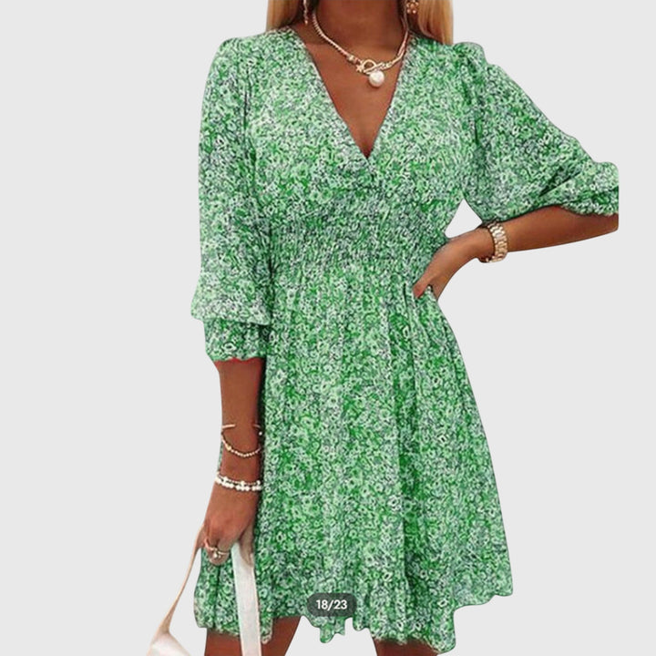 Elisa | Vestido Floral com Mangas Bufantes