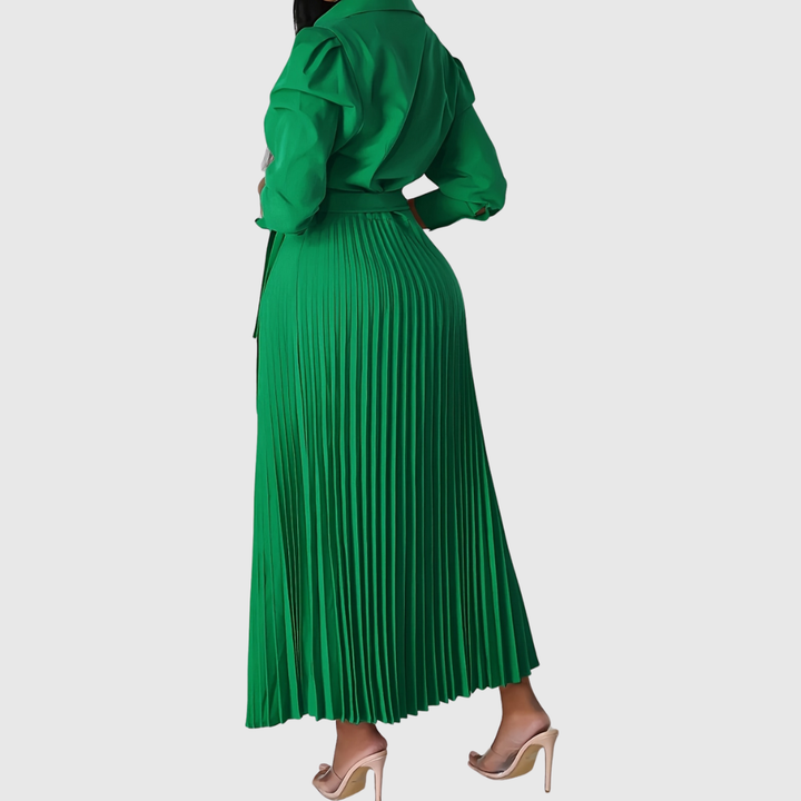 Evelina | Vestido Midi Plisado y Suave