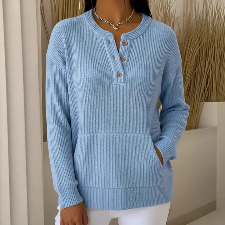 Aileen | Suéter Henley acanalado