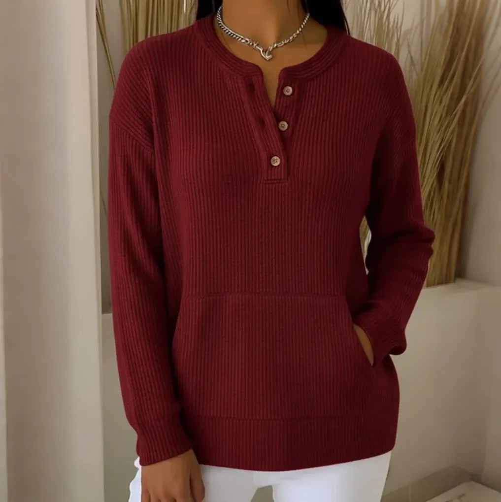 Aileen | Suéter Henley acanalado