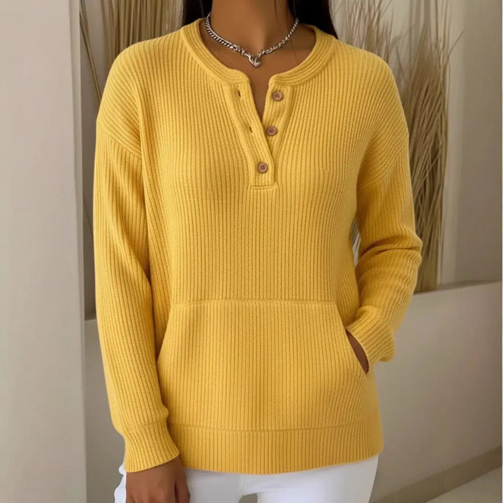 Aileen | Suéter Henley acanalado