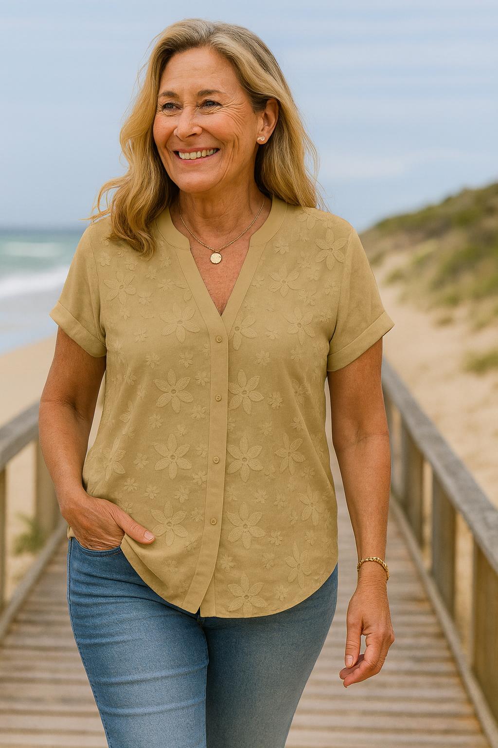 Rena Natural Cotton-Top