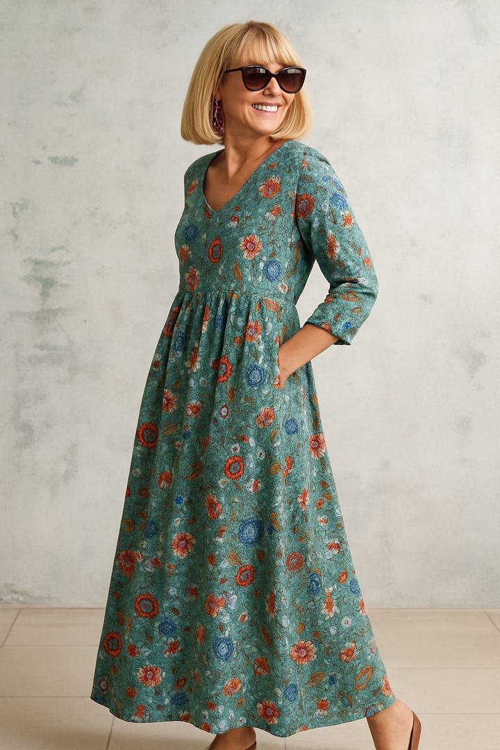Elsie | Vestido vintage relajado con bolsillos