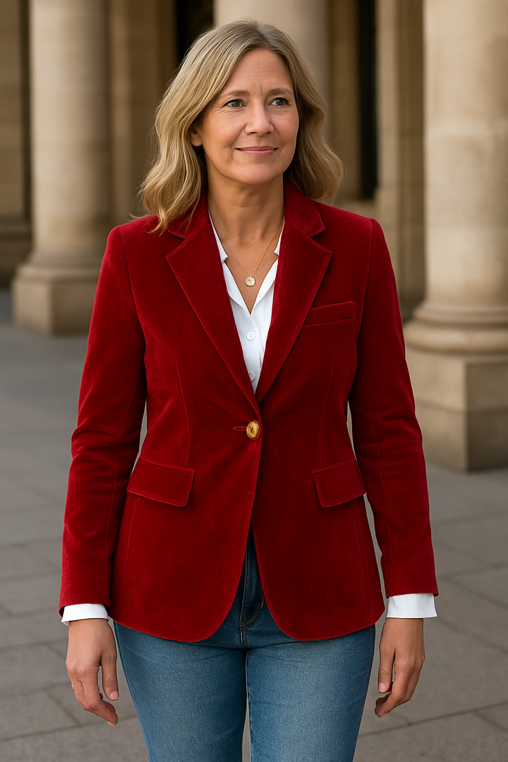 Elena | Blazer de Terciopelo – Confianza, Comodidad y Clase Atemporal