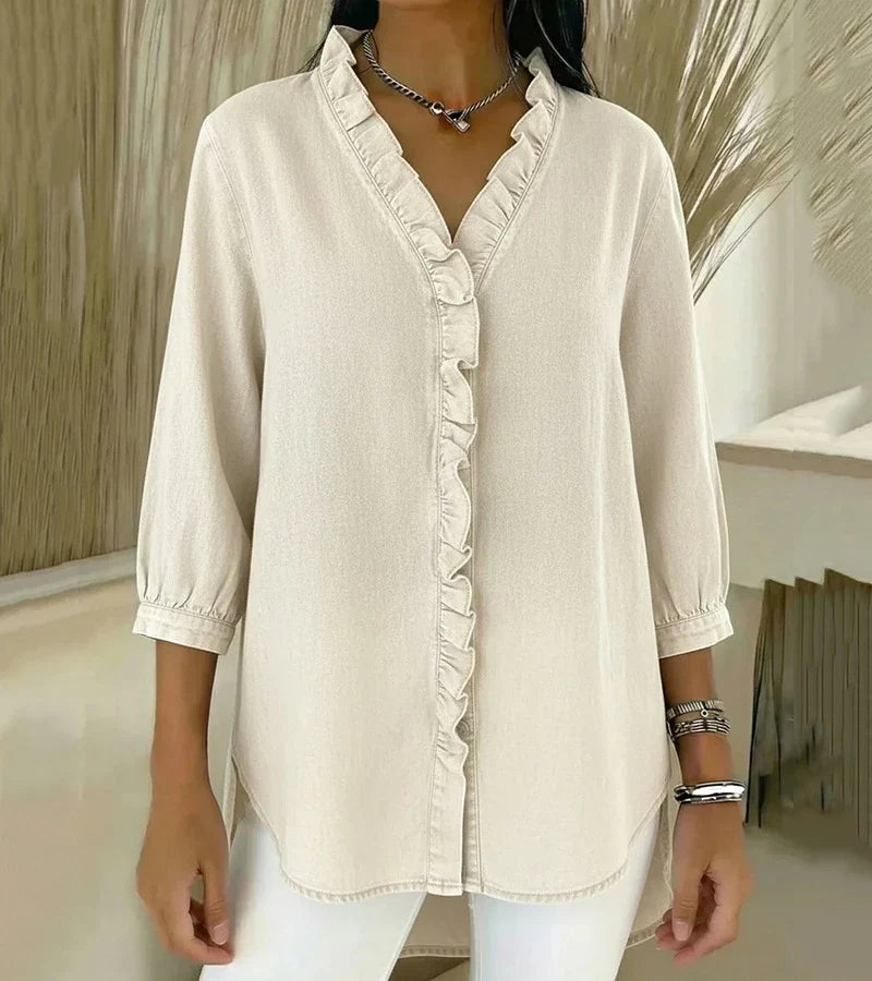 Abigail Elegant Denim Blouse
