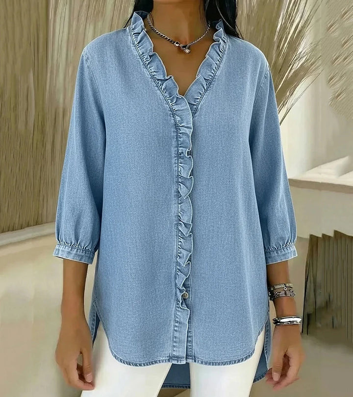 Abigail Elegant Denim Blouse