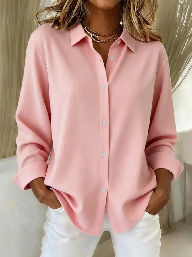 Aurelie | Blusa elegante rosa con botones