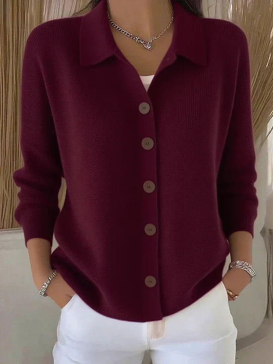 Melanie | Button-Up Knit Cardigan with Collar