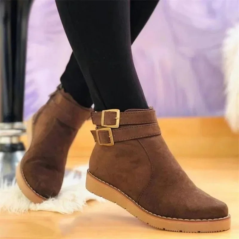 Noor - Women's Ankle Boots with Double Buckle