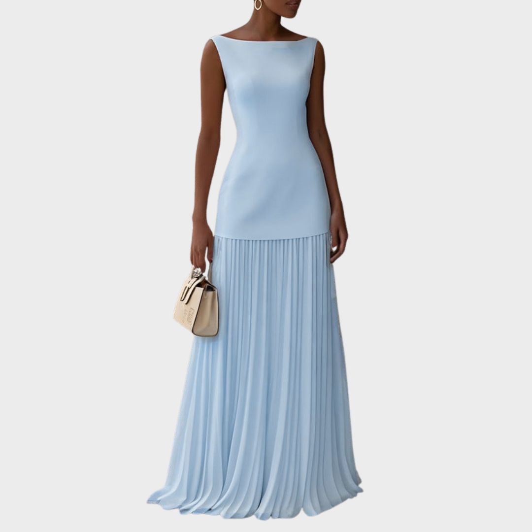 Rowina | Vestido sin Mangas con Pliegues Fluidos