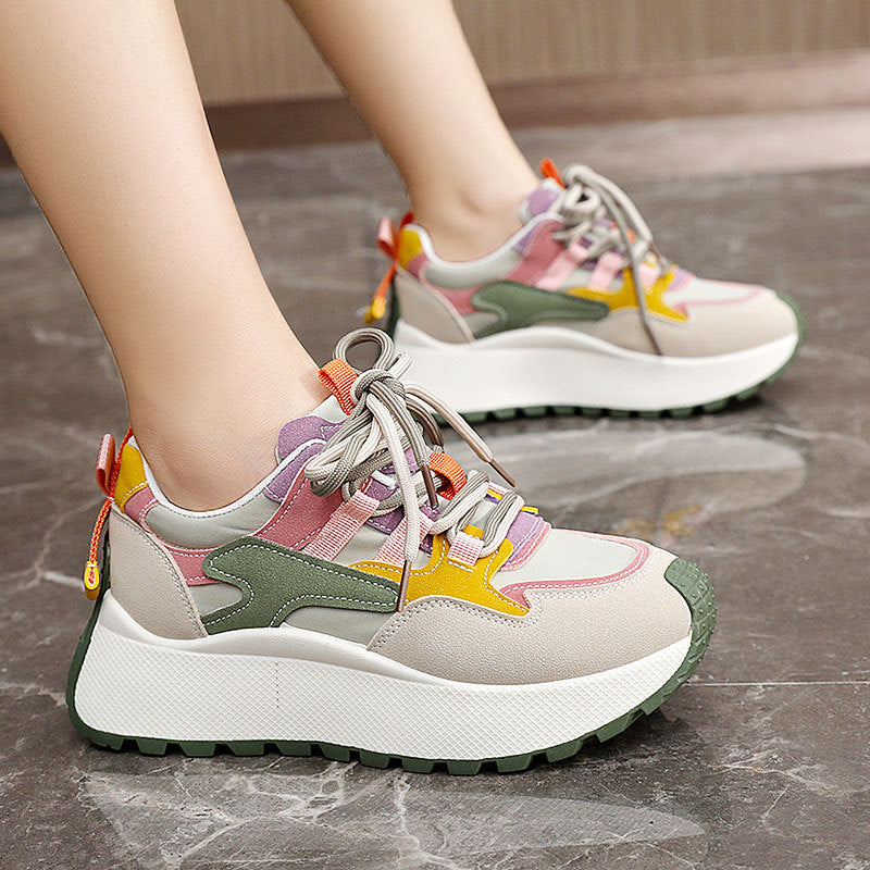 BRISSA - Comfy Breathable Lace up Running Sneakers