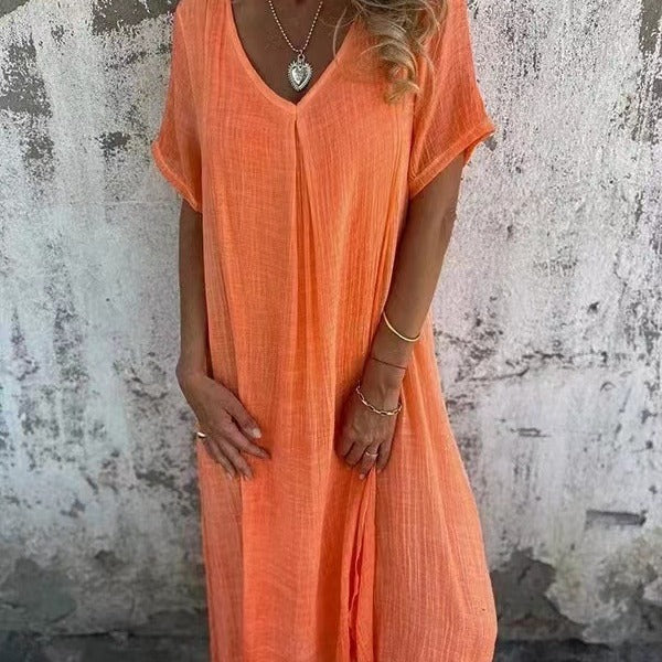 Amy | Vestido com Decote em V e Cobertura para Barriga