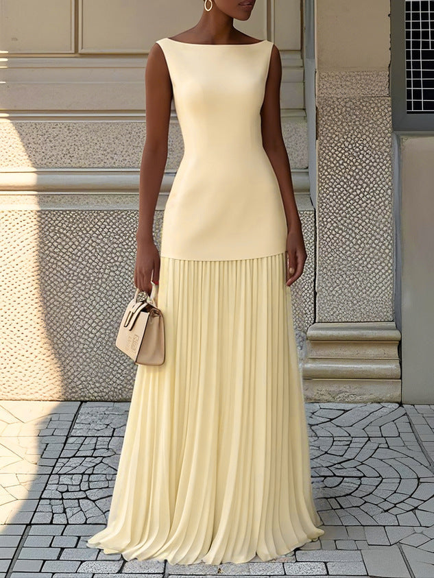 Rowina | Vestido sin Mangas con Pliegues Fluidos
