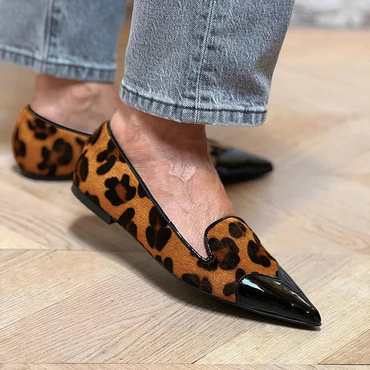 Sapatilhas Bailarinas Animal Print Refinadas