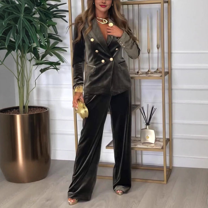 Conjunto Cristie Elegante de Ante | Traje a Medida de Dos Piezas