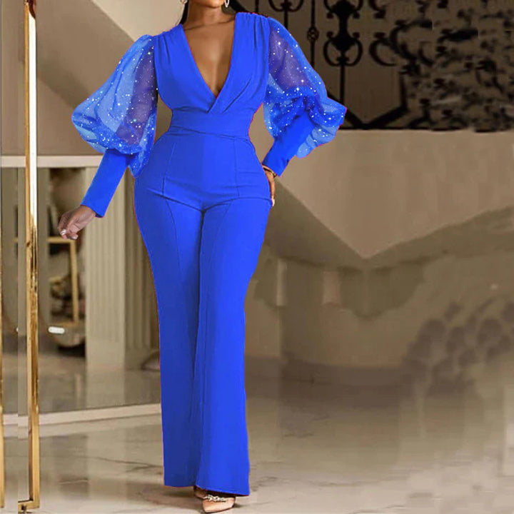 Mikaela Elegant Jumpsuit | Embellished Wrap-Front Jumpsuit