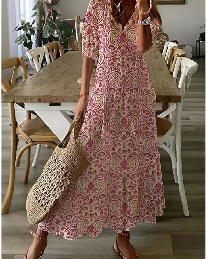 Celina | Vestido Boho com Cobertura para Barriga