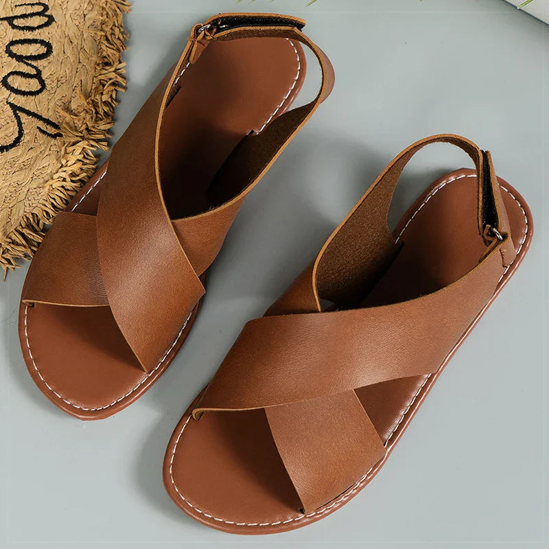 TANYA – Sleek Criss-Cross Flat Sandals