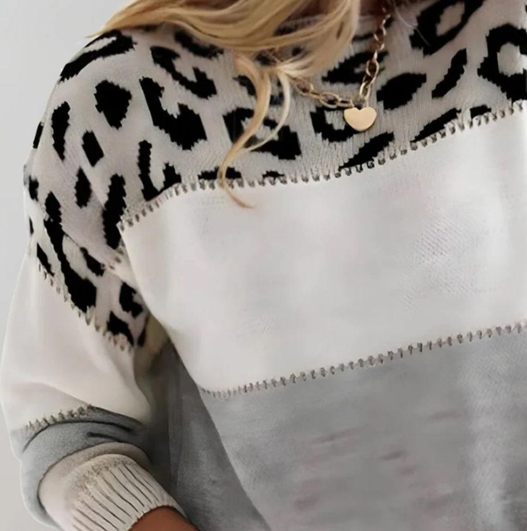 Zoë - Suéter Elegante y Cómodo con Estampado de Leopardo