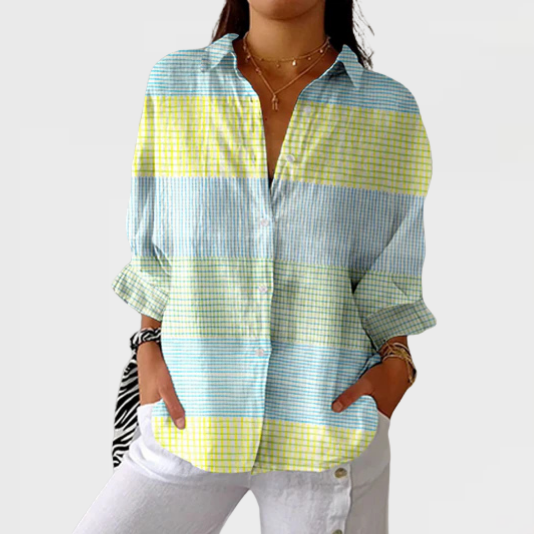 Emma | Blusa de cuadricula en tonos pastel