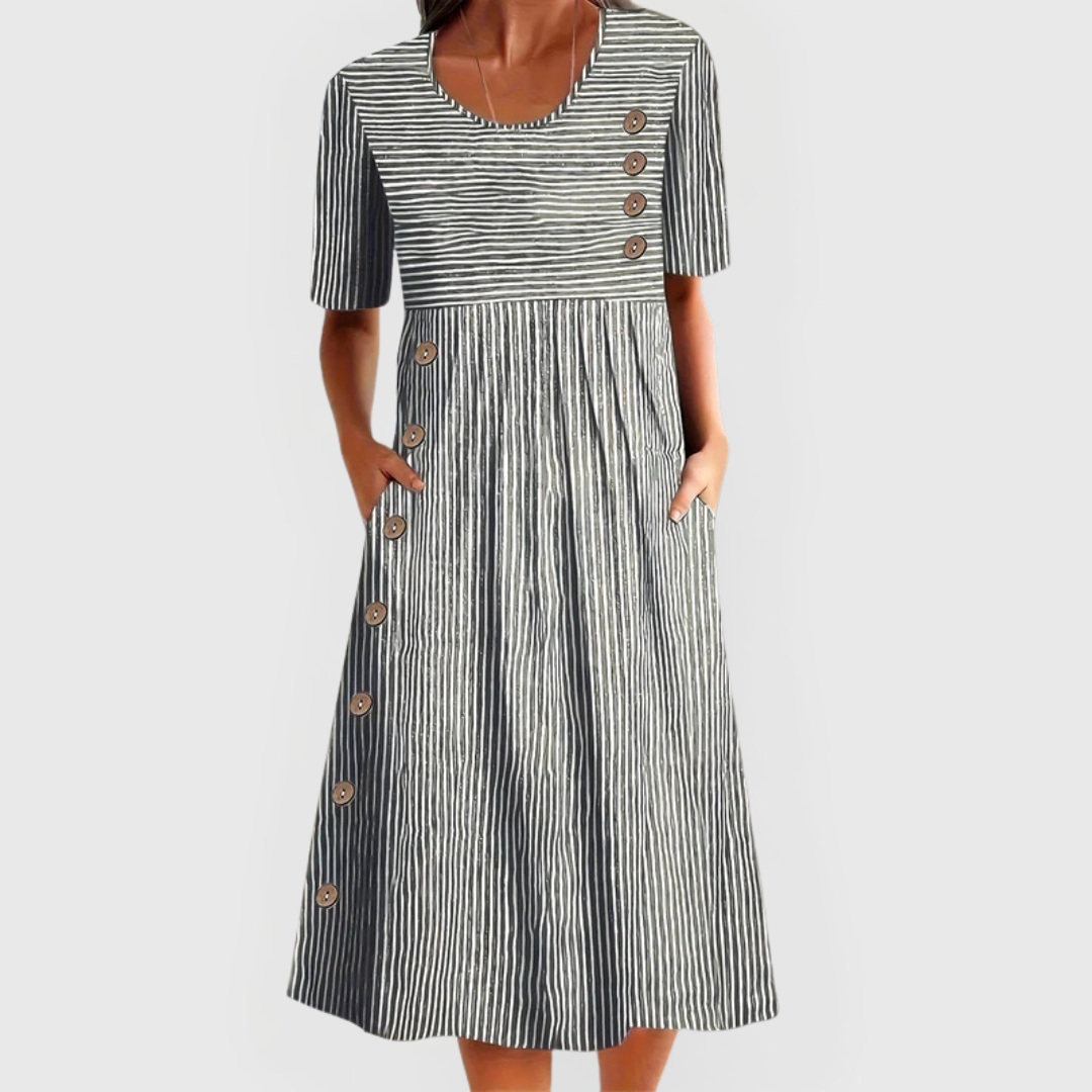 Vestido midi a rayas Wanda