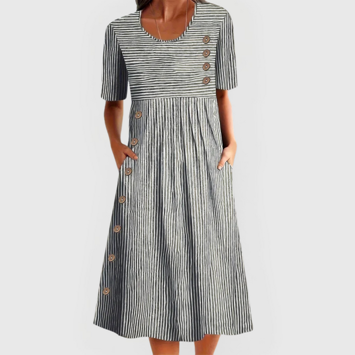 Vestido midi a rayas Wanda