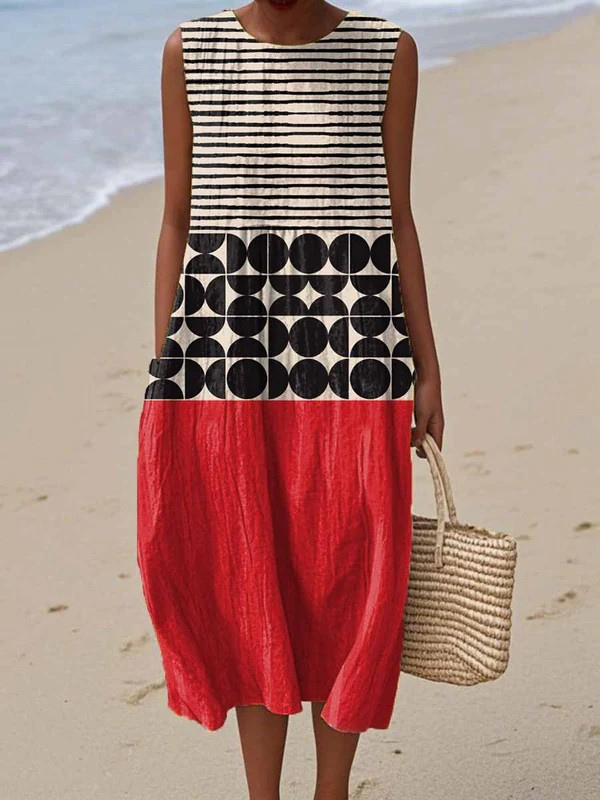Vestido midi Jane bicolor