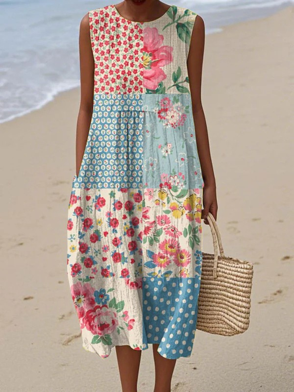 Vestido Midi Anna Patchwork