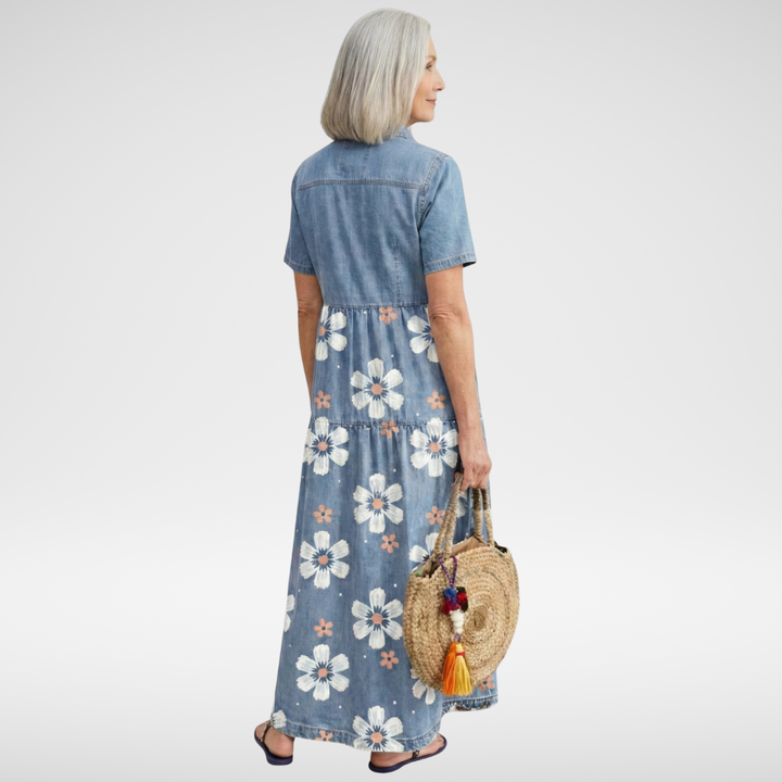 Kirra | Vestido de mezclilla con flores