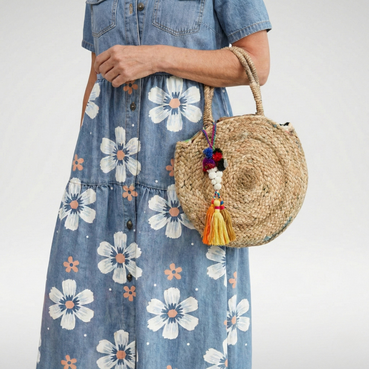 Kirra | Vestido de mezclilla con flores