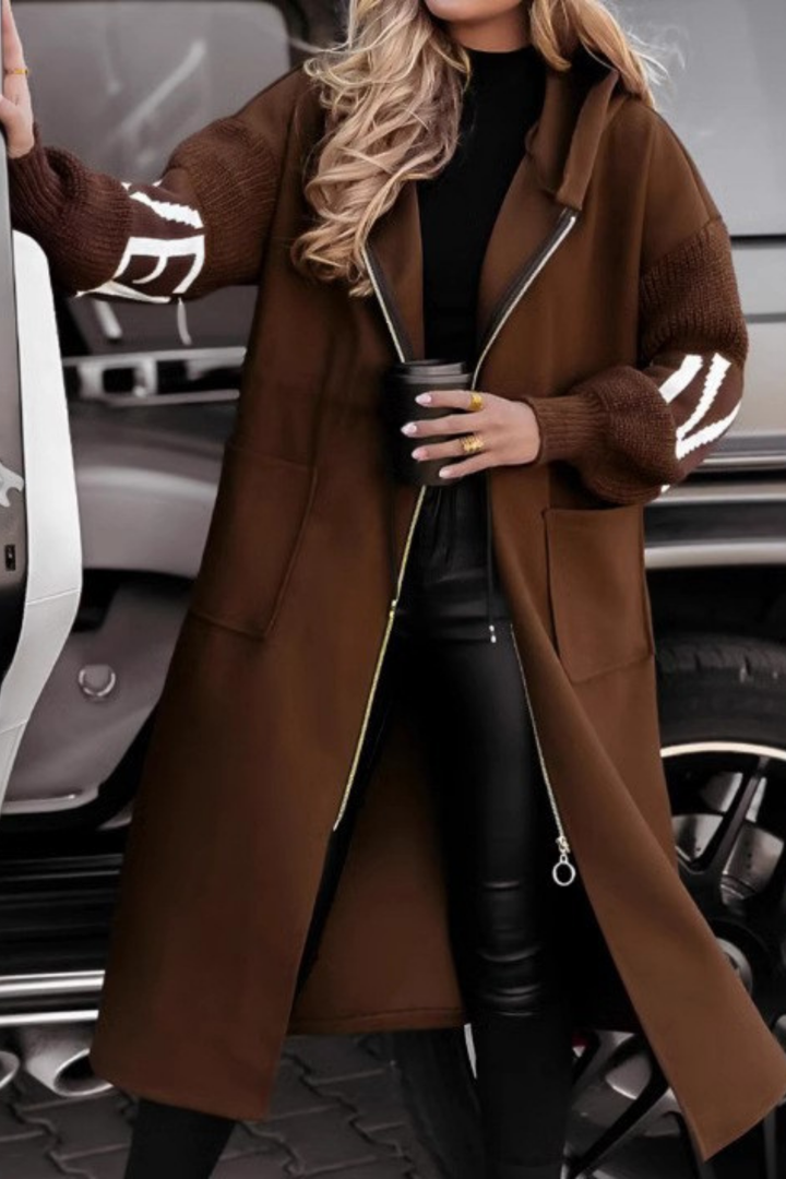 MARISELLE | Knitted Sleeve Hooded Jacket