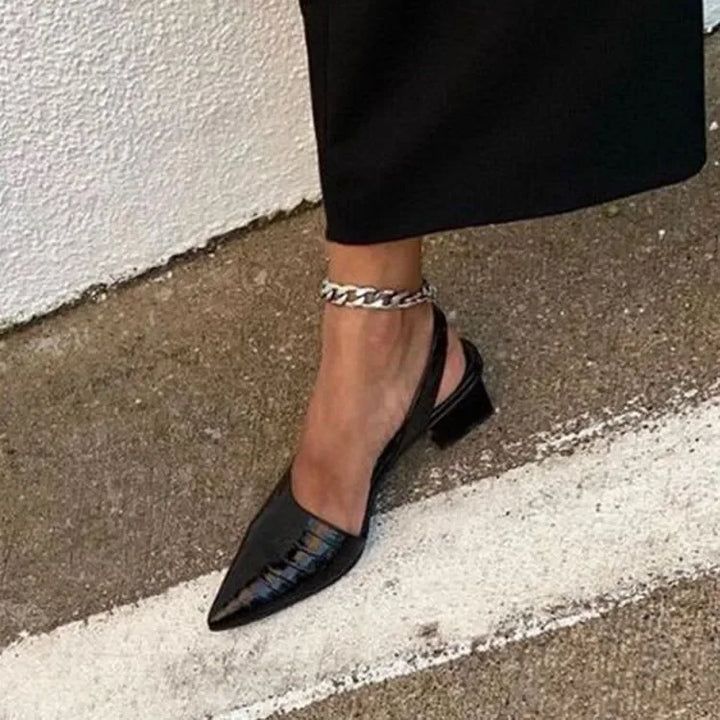 Magda® | Zapatos Ortopédicos de Mujer con Tacón Cuadrado y Estampado de Cocodrilo