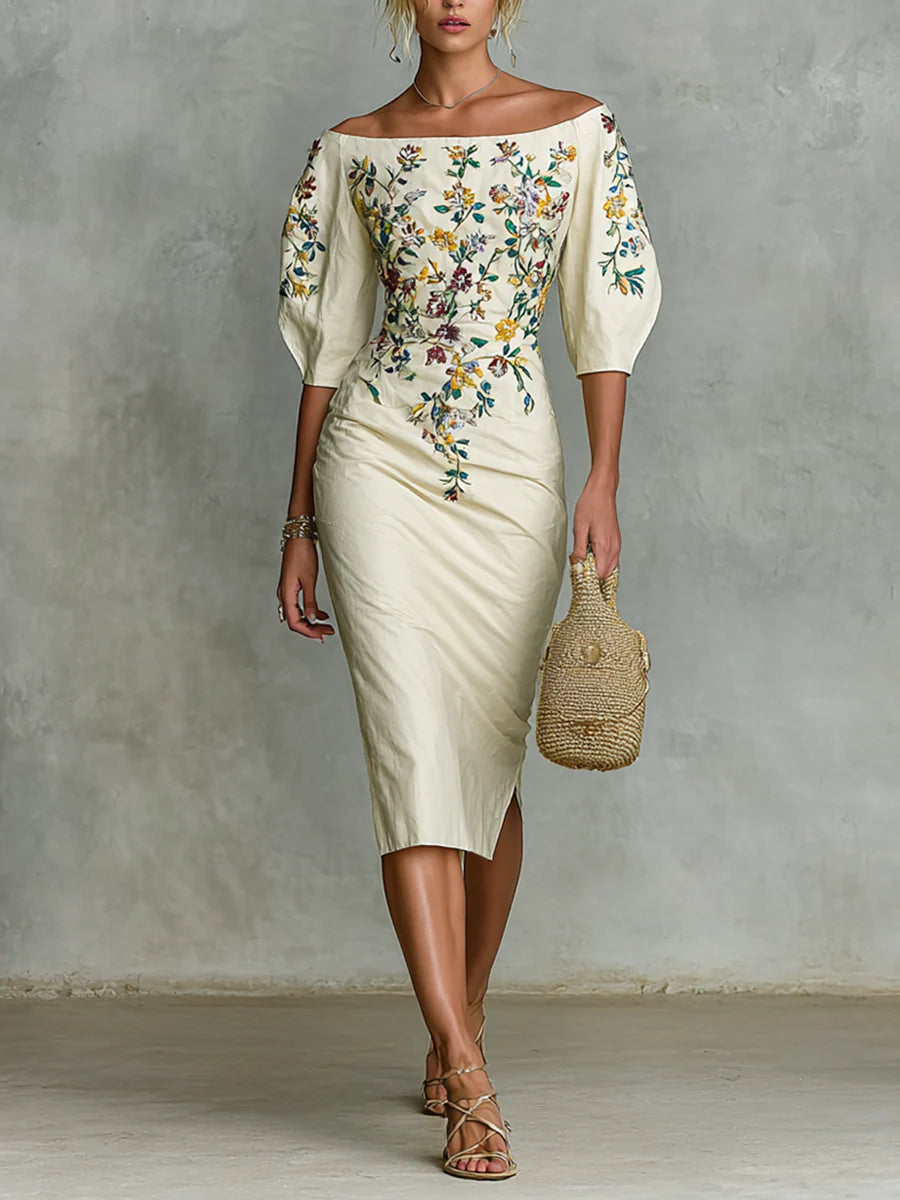Joelle Off Shoulder Floral Dress