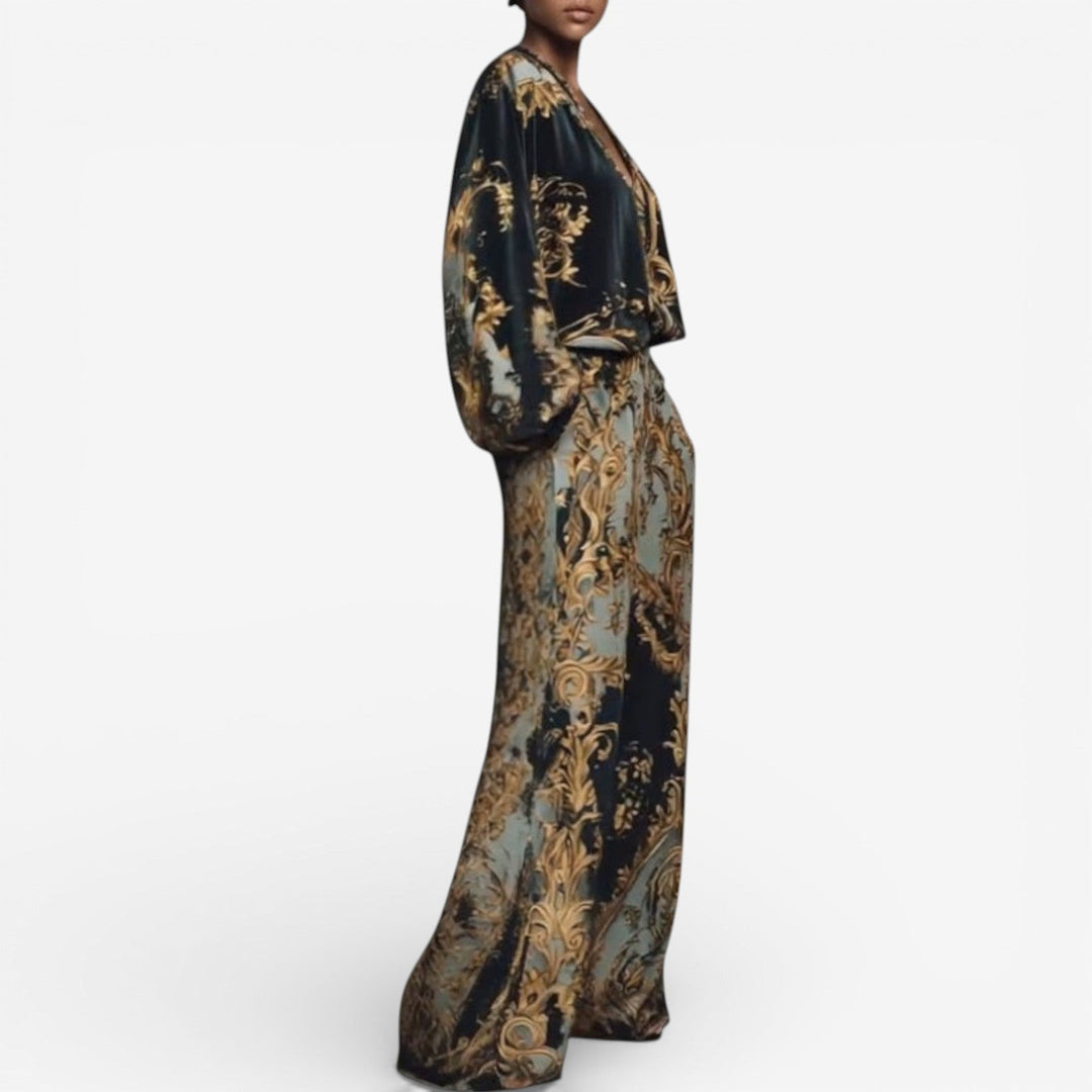 Maureen Elegant Printed Set | Ornate Fluid Co-Ord