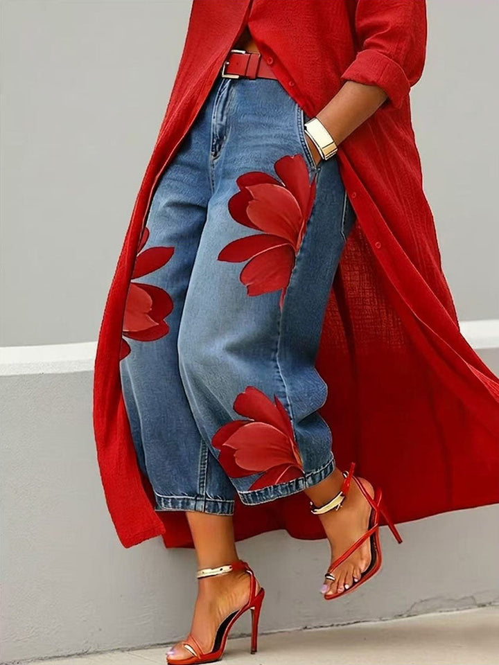 Sophia | Pantalones anchos elegantes con estampado floral