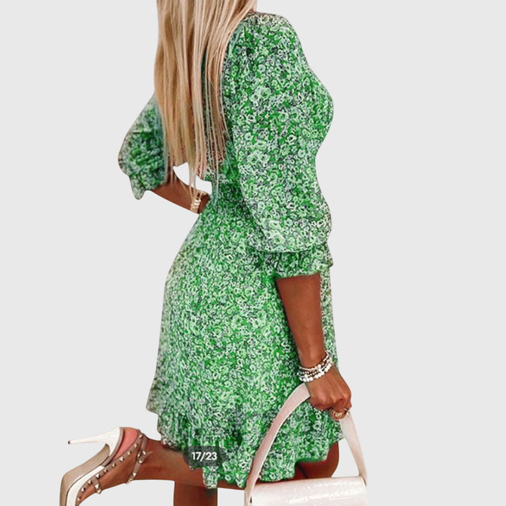 Elisa | Vestido Floral com Mangas Bufantes