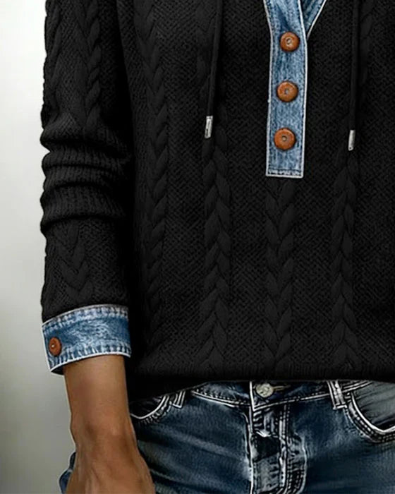 Norissea | Sudadera con capucha de punto y botones delanteros