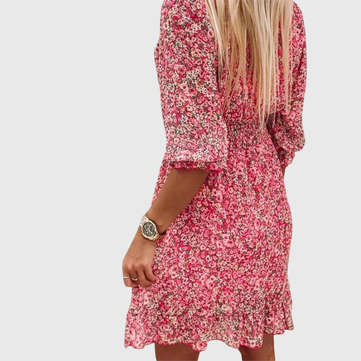 Elisa | Vestido Floral com Mangas Bufantes