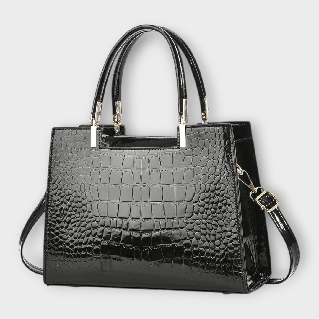 Olivia - Bolso Brillante con Estampado de Cocodrilo