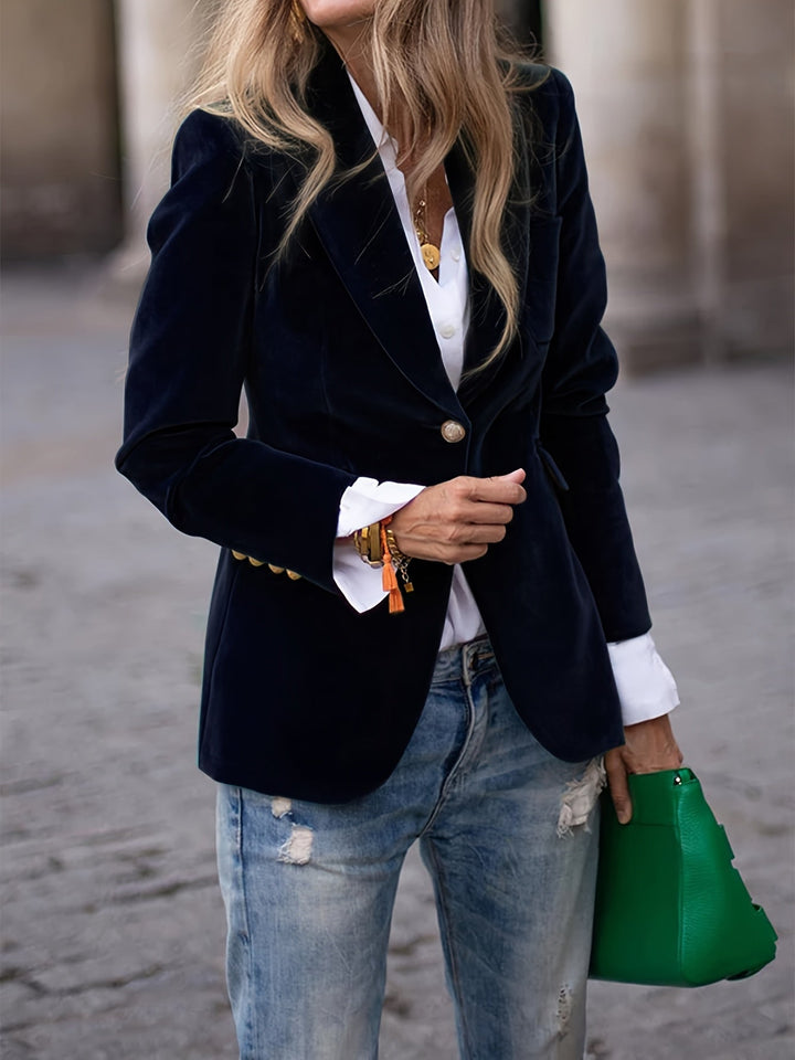Elena | Blazer de Terciopelo – Confianza, Comodidad y Clase Atemporal