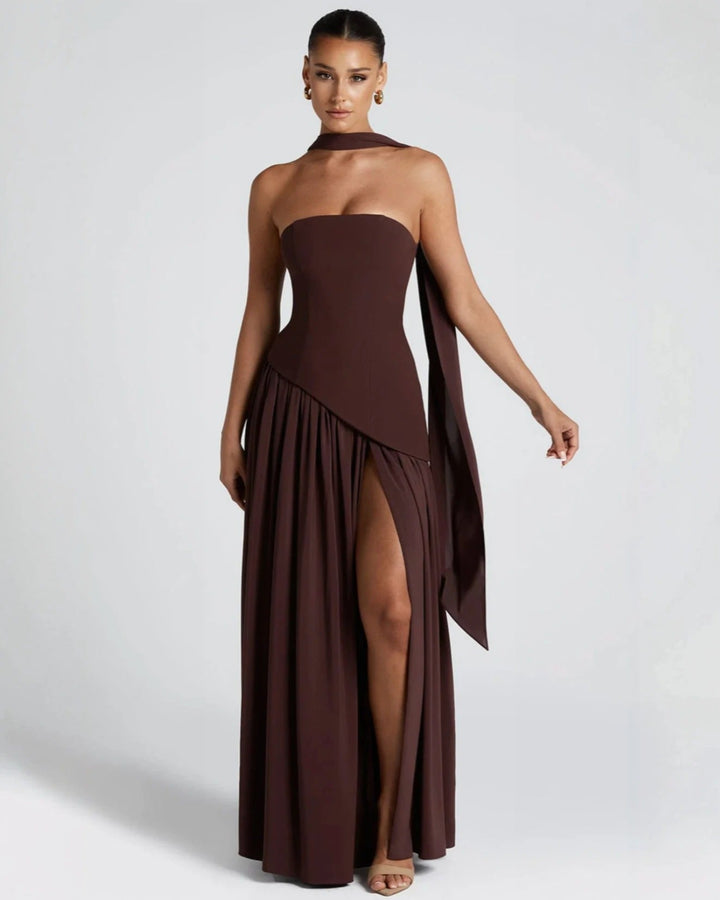 Vestido Maxi Chic de Lujo con Abertura
