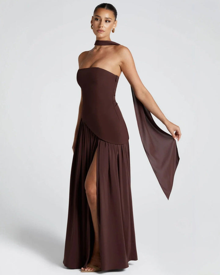 Vestido Maxi Chic de Lujo con Abertura