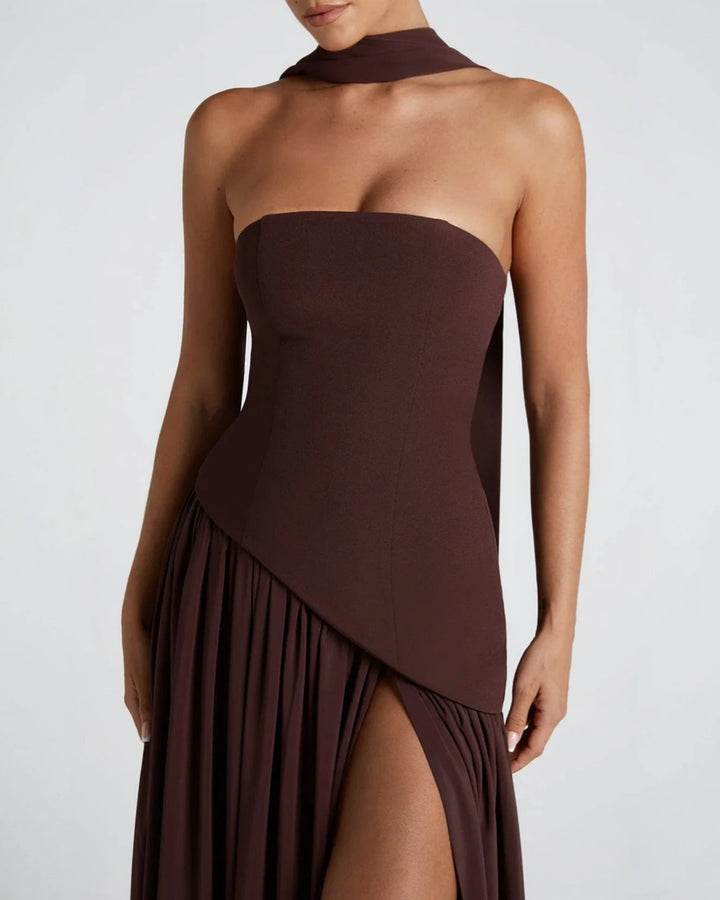 Vestido Maxi Chic de Lujo con Abertura
