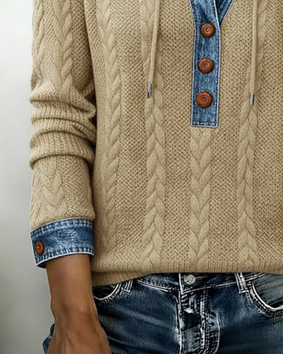 Norissea | Sudadera con capucha de punto y botones delanteros