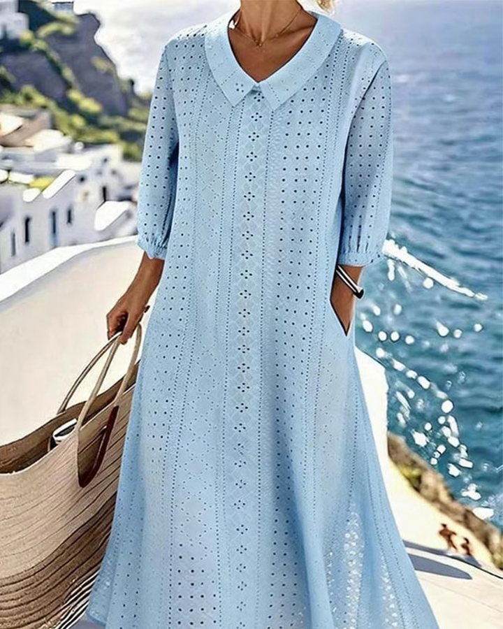 Vestido con Cuello Baby Doll y Hueco