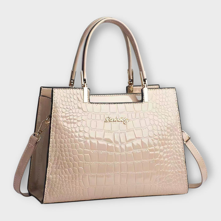 Olivia - Bolso Brillante con Estampado de Cocodrilo