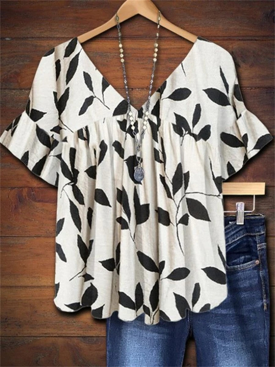 Anna | Blusa com Babados em Forma de Folha