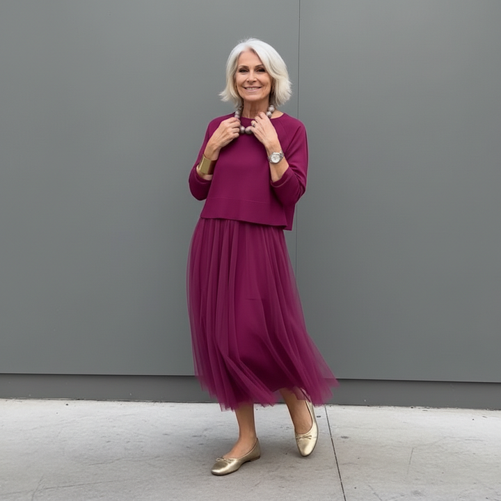 Emmie Elegant Two-Piece Set | Effortless Knit Layered Dress Set