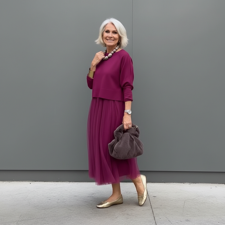 Emmie Elegant Two-Piece Set | Effortless Knit Layered Dress Set
