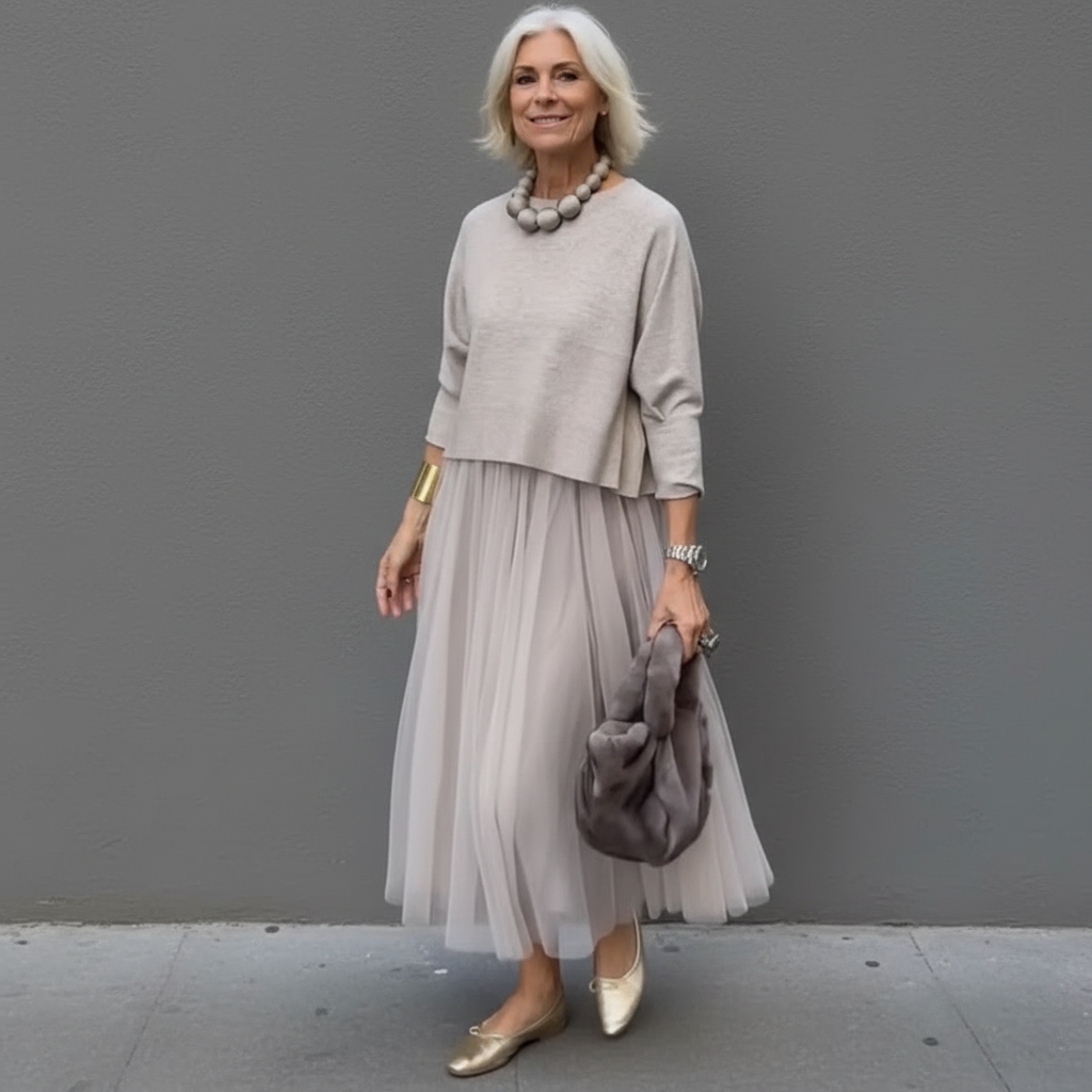 Emmie Elegant Two-Piece Set | Effortless Knit Layered Dress Set